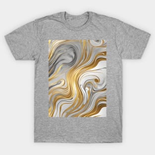 Gold and Silver Abstract Swirls T-Shirt